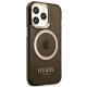 Guess Gold Outline Translucent MagSafe Case for iPhone 13 Pro Max - Black