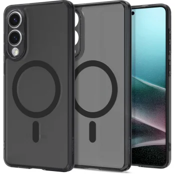 Dėklas Spigen Ultra Hybrid Mag, skirtas Samsung Galaxy S25 Edge, pusiau skaidrus juodas