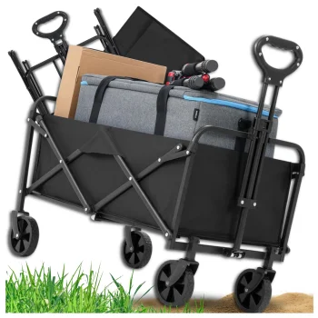 Sulankstomas sodo ir paplūdimio vežimėlis Case 129697, iki 100 kg, juodas