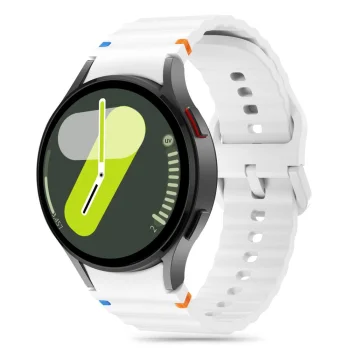 Tech-Protect silikoninis dirželis Samsung Galaxy Watch 4 / 5 / 6 / 7 / FE, baltas