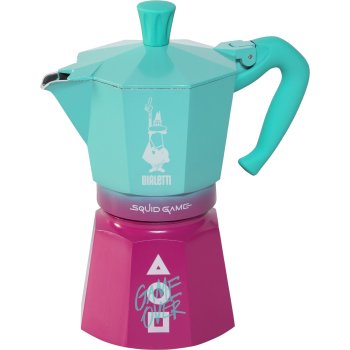 Bialetti Moka Express Squid Game 6tz kavinukas, turkio/rožinis