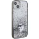 Karl Lagerfeld dėklas iPhone 15 Plus telefonui Liquid Glitter, skaidrus