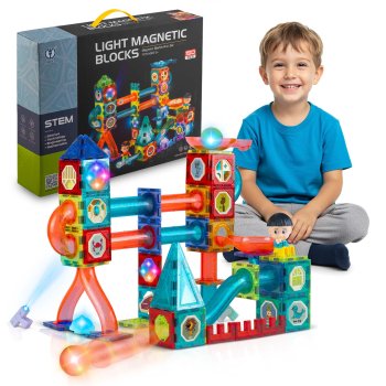 Ricokids šviečiantys tamsoje magnetiniai konstruktoriai, 150 dalių rinkinys RK-782