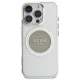 Guess IML Metal Colored Circle Classic Logo MagSafe dėklas iPhone 16 Pro, pilkas