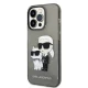 Karl Lagerfeld dėklas iPhone 14 Pro Max telefonui Glitter Karl&Choupette, juodas