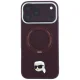 Karl Lagerfeld Ring Stand 360 Karl Head Pin MagSafe dėklas iPhone 18 Pro Max / 17 Pro Max, bordo