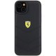 Ferrari dėklas iPhone 15 Plus telefonui Quilted Metal Logo, juodas