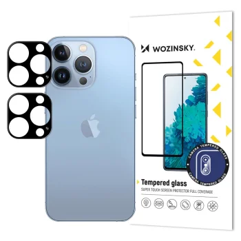 Wozinsky iPhone 17 Pro Max kameros apsauginis stiklas, juodas (2 vnt.)