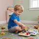 Wooden Busy Board for Toddlers Car Dashboard with Steering Wheel ECOTOYS