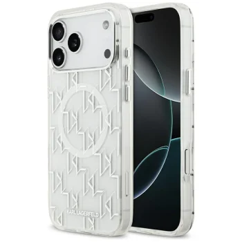 Karl Lagerfeld IML KL Monogram MagSafe Phone Case Cover iPhone 17 Pro Max - White
