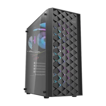 Kompiuterio korpusas Darkflash DK351 + 4 RGB ventiliatoriai, juodas