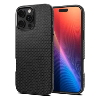„Spigen Liquid Air“ dėklas, skirtas „iPhone 16 Pro“, juodas