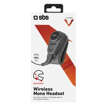 SBS TEEARSETMONOMOTOBTK mono wireless headset  motorcycle helmet - black