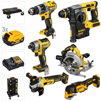 Akumuliatorinių įrankių rinkinys DeWalt DCK685P3T-QW 18V XR (6 įrankiai, 3x 5.0Ah)
