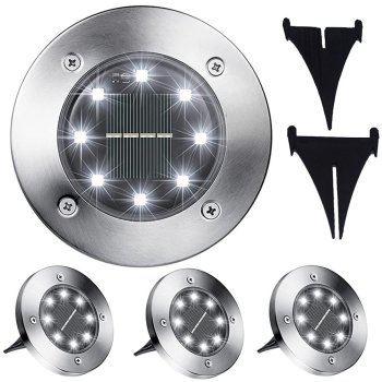 Solar Garden Lights 8 LED, 4 Pcs