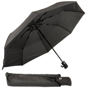 Automatinis sulankstomas skėtis, juodas (unisex)