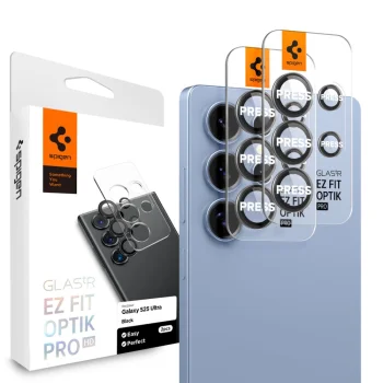 Spigen Optik Pro Glas.Tr EZ Fit kameros apsauginis stiklas Samsung Galaxy S25 Ultra (2 vnt.), juodas