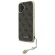 Guess dėklas iPhone 16 telefonui iš 4G Charms Collection, rudas