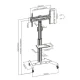 Mobilus stovas televizoriams ir ekranams 32\"-65\", juodas