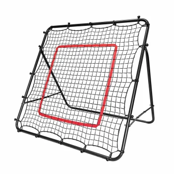 Futbolo treniruočių sienelė Rebounder 120x120 cm, juoda/raudona