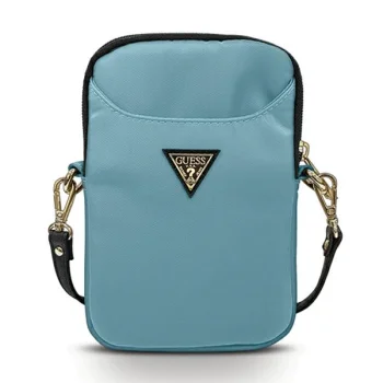Guess Nylon Triangle Logo Phone Bag Blue