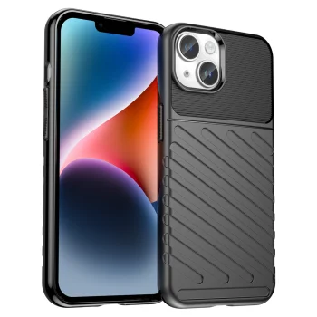 Smūgiams atsparus dėklas Thunder Case telefonui iPhone 14 Plus, juodas
