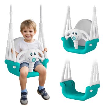 Ricokids Elephant 3-in-1 vaikiškos sūpynės, turkio spalvos