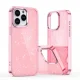 Telefono dėklas Glitter Case skirtas iPhone 16 Pro, rožinis permatomas su blizgučiais