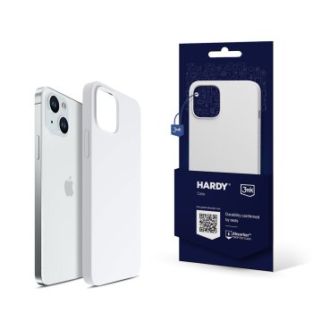 3mk Hardy Silicone MagCase for iPhone 15, White/Silver