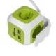 „Greenblue MagicCube“ šakotuvas su 4 lizdais ir 2 USB (1.4m), vokiškas kištukas