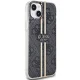 Guess IML 4G Gold Stripe dėklas, skirtas iPhone 15 Plus / 14 Plus, juodas