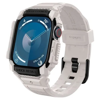 Spigen Rugged Armor Pro dirželis, skirtas Apple Watch 10 (46mm), smėlio spalvos