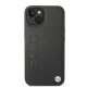 BMW Signature Logo Imprint MagSafe dėklas iPhone 14 Plus telefonui, juodas