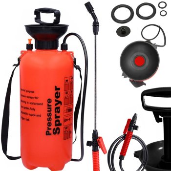 Garden Pressure Sprayer with Long Lance and Strap, 10L, Orange