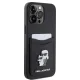 Karl Lagerfeld Saffiano dėklas su kortelių dėtuve iPhone 15 Pro Max, juodas