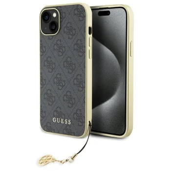 Guess iPhone 15 Plus Case 4G Charms Collection, Gray
