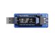 USB įtampos ir srovės matuoklis (Voltmetras / Ampermetras), mėlynas