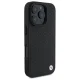BMW dėklas iPhone 16 Pro telefonui Sign Leather Diamond Metal Logo MagSafe, juodas