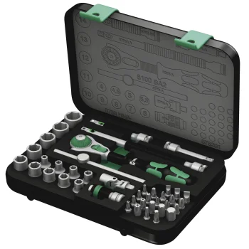 Wera 8100 SA 2 Zyklop Speed terkšlės ir galvučių rinkinys 1/4", 42 dalių