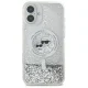 Karl Lagerfeld dėklas iPhone 16 telefonui Liquid Glitter Karl & Choupette MagSafe, skaidrus