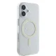 Guess dėklas iPhone 16 telefonui IML Glitter Circle MagSafe, skaidrus