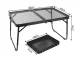 Folding camping table with handle, portable, black