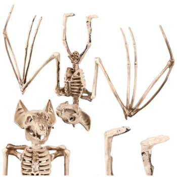 Pakabinamas šikšnosparnio skeletas Helovino dekoracija GLIMZ 30 cm
