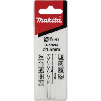 Grąžtai metalui Makita HSS-GS D-77693 1,5x40 mm, 2 vnt.