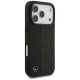 Mercedes dėklas iPhone 17 Pro telefonui Leather Laurel Leaves MagSafe, juodas