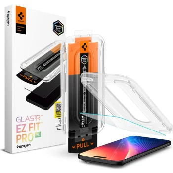 Spigen iPhone 17 Air apsauginis stiklas Glas.tR Ez Fit Pro, skaidrus