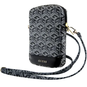 Guess Zip GCube Bottom Stripe telefono krepšelis, juodas
