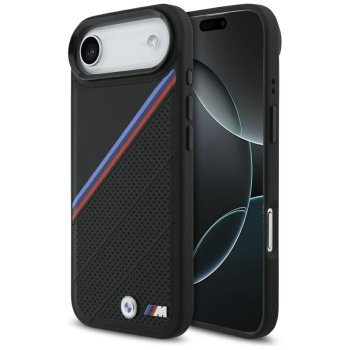 BMW M Tricolor Metal Logo MagSafe dėklas, skirtas iPhone 17 Air, juodas