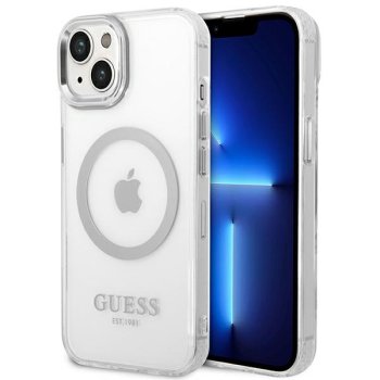 Guess Metal Outline MagSafe Case for iPhone 14 6.1" Silver