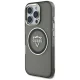 Guess IML Metal Mountain Logo MagSafe dėklas iPhone 16 Pro telefonui, juodas